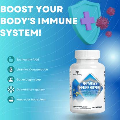 Helix Family Emergency Immune Support, Immune Boost & Defense 10-in-1 Immune Support Supplement, All essential Vitamins, Mineral + Echinacea, Garlic, Elderberry and Turmeric Extract with L-Glutamine