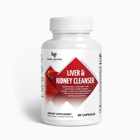 Helix Family Liver & Kidney Cleanse, Detox & Repair Formula - Herbal Liver Support Supplement with Milk Thistle, Dandelion Root & Artichoke Extract for Liver & Kidney Health – Ginger, Choline, Zinc and Turmeric Liver & Kidney  Detox Capsules