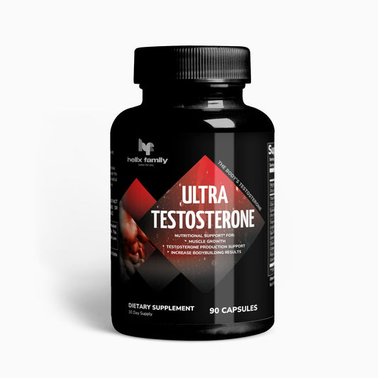 Helix Family Ultra Natural Testosterone + Horny Goat Weed, Tribulus, LongJack, Chrysin & More Mega Boost natural Mix for Muscle growth, Testosterone Production, Libido enhancement, Increase Bodybuilding results, Stamina & Fast Recovery