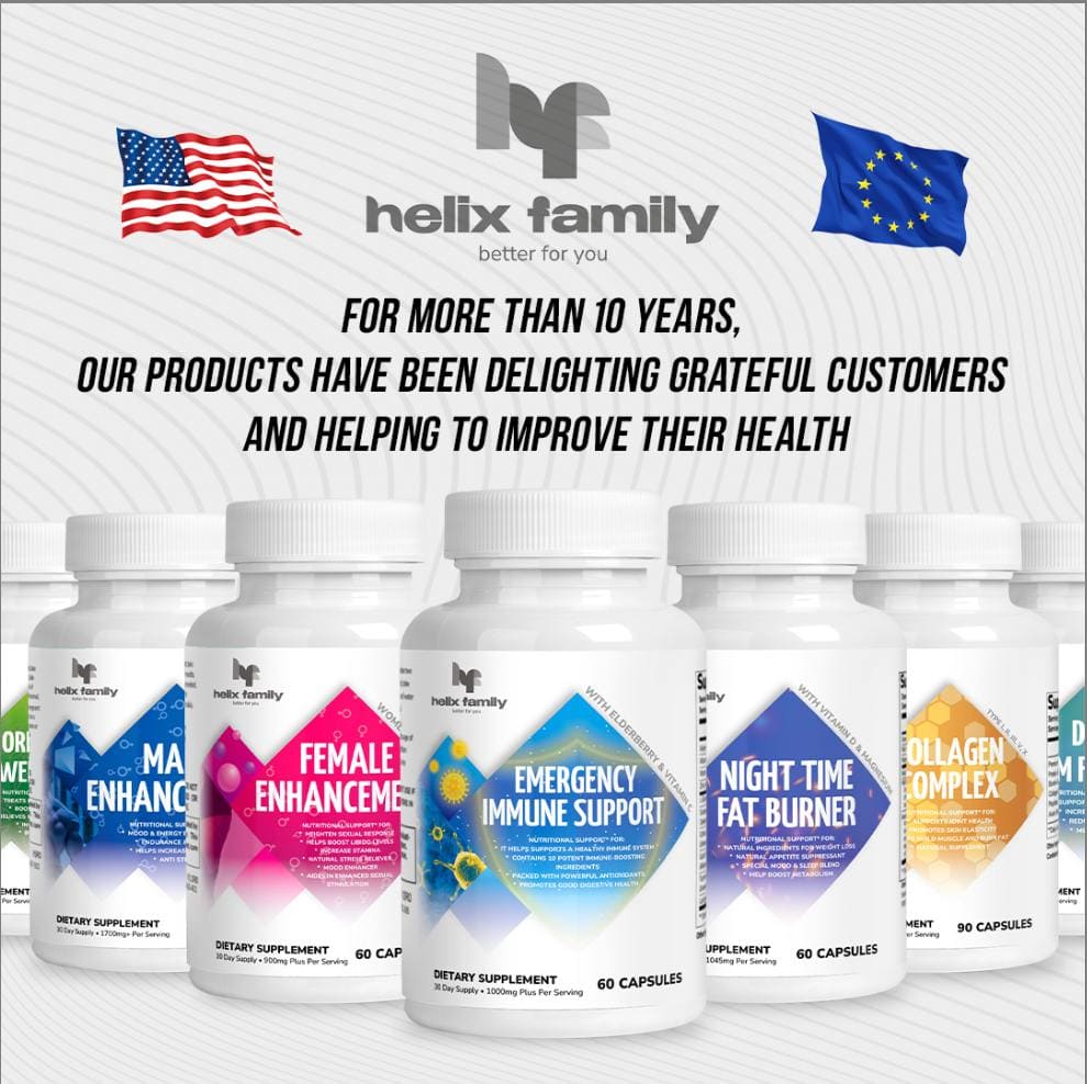 Helix Family real Deep Calm Formula for Men & Women, 9 Vitamins + 18 Herbs, Anti anxiety, Sleep Aid, Non-Habit Forming, Stress & Mood Support Supplement, Elevate Mood & Boost Relaxation (60 Capsules, Month supply)