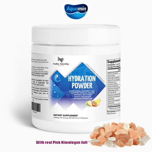 Helix Family Hydration Powder, Enhanced Recovery with Aquamin®, Daily Electrolyte Drink Mix from real Pink Himalayan salt – with B complex & Calcium – Hydration Powder with 6 Key Electrolytes & Trace Minerals – Keto Friendly, Vegan, Non-GMO